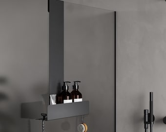 No Drill Shower Shelves - Shower Caddy Black: Steel Bathroom Organizer - Matte Finish - Rustproof