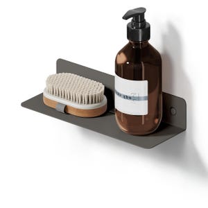 Grey Matte Steel Bathroom Shelf: Waterproof Shower Caddy (9.8&quot;/25cm Floating Shelf)
