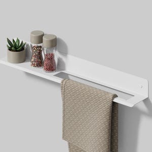 Toallero de cocina - Moderno estante metálico para almacenamiento de 60 cm, con toallero, 600 mm, organizador de cocina con toallero