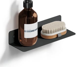 Estante de baño gris mate: Organizador de ducha de acero impermeable, pequeño estante de pared de 25 cm