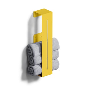 Yellow Bathroom Towel Bar - Bath Towel Holder| Wall Hanging Towel Rack| Modern Bathroom Organizer in Matte Yellow, Gift For Home, RAL 1018