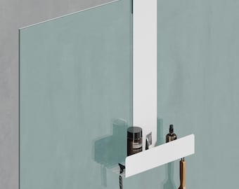 Estante de ducha colgante negro: acero con recubrimiento en polvo, sin necesidad de taladrar.