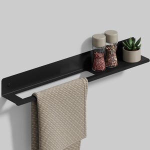 Estante metálico para toallas de cocina - Moderno organizador de 60 cm, soporte para toallas de cocina - Elegante estante de 600 mm con toallero, regalo para el hogar