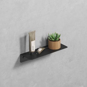 Black Galvanized Steel Shower Shelf: Minimalist Bathroom Organizer