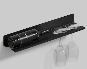 Steel Wine Glass Holder & Bottle Rack: Modern Home Bar Organizer