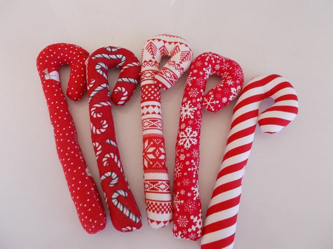 Primitive Farmhouse Fabric Candy Canes/ Stuffed Candy Canes/ Etsy