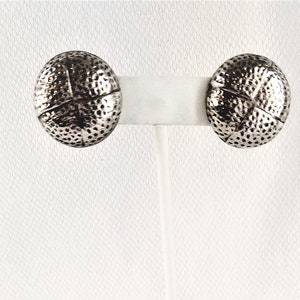 Vintage STATEMENT TEXTURED DOME Pierced Earrings  925