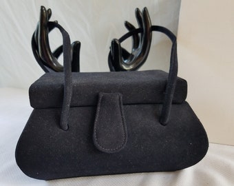 1940's-1950's Top Handle BLACK BOX PURSE **Price Reduced **