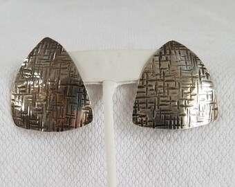 1970's-80's  " j B "  STERLING STATEMENT Pierced EARRINGS