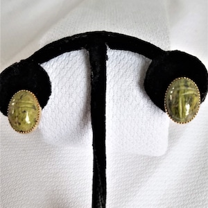 1950&#39;s-60&#39;s SCARAB Screw Back Gold Filled Earrings