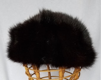 Mink authentic fur hat Irene of Ny Irene of New York Dark Mink Tam - Etsy main image 3