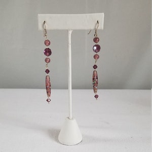 Vintage Handcrafted ART GLASS Dangle EARRINGS
