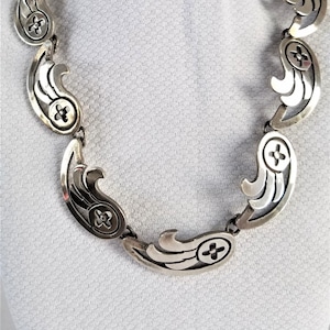 MELESIO RODRIGUEZ  Taxco Mexico Sterling 13 Panel Necklace