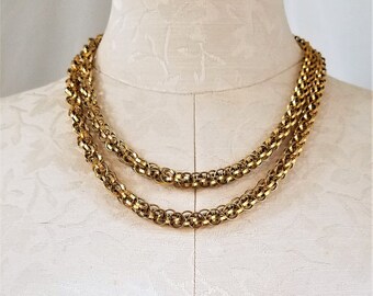 Vintage HOBE' Double Chain CHOKER Necklace