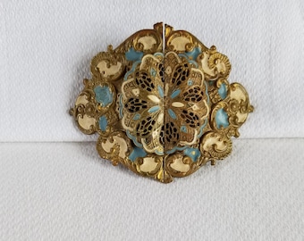 Vintage  ENAMELLED BELT BUCKLE