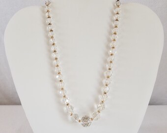 Vintage CRYSTAL Graduating Bead CHOKER Necklace