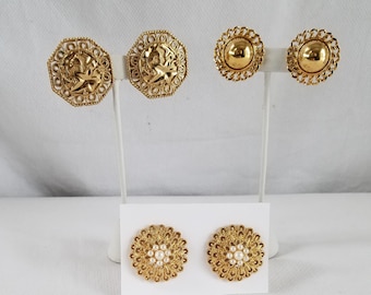 Vintage AVON  STATEMENT  Clip On Earring  Collection of 3 pair
