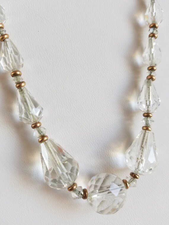 Vintage Faceted CRYSTAL BEAD Necklace - image 2