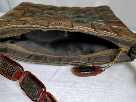 1940's-50's Patchwork REPTILE SKIN Shoulder Purse - image 2