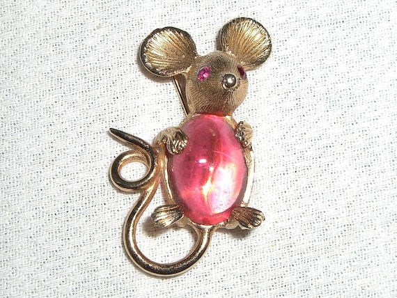 Vintage NAPIER JELLY BELLY Mouse Brooch/Pin - image 1