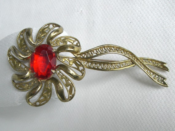 Bold Vintage STATEMENT FLOWER BROOCH - image 4