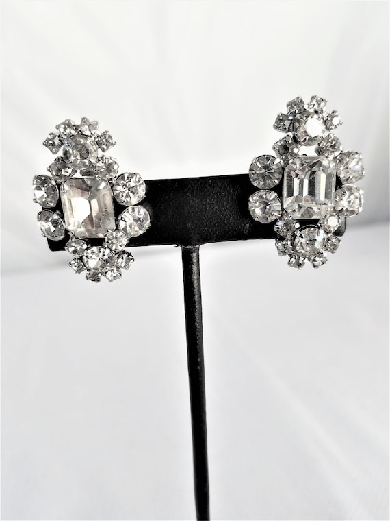 Vintage statement earrings clip Gem