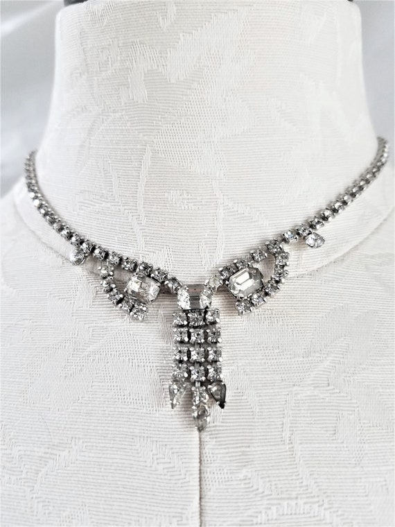 Vintage RHINESTONE CHOKER NECKLACE