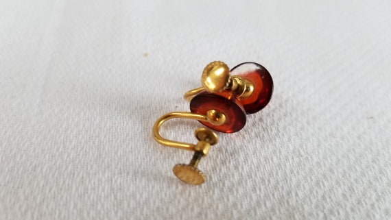 Vintage Gold Filled AMBER Screw Back Earrings - image 8