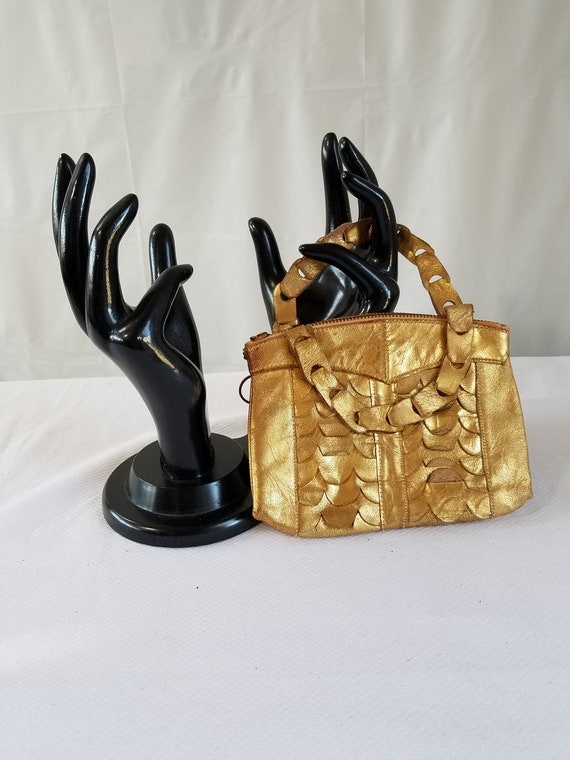 1920's-30's  GOLD LEATHER EVENING Purse