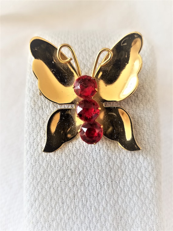 Vintage CORO Butterfly Brooch - image 2