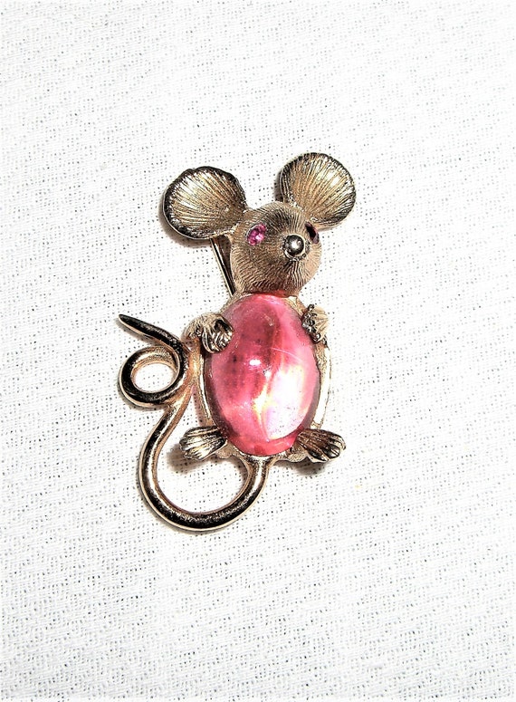Vintage NAPIER JELLY BELLY Mouse Brooch/Pin - image 5