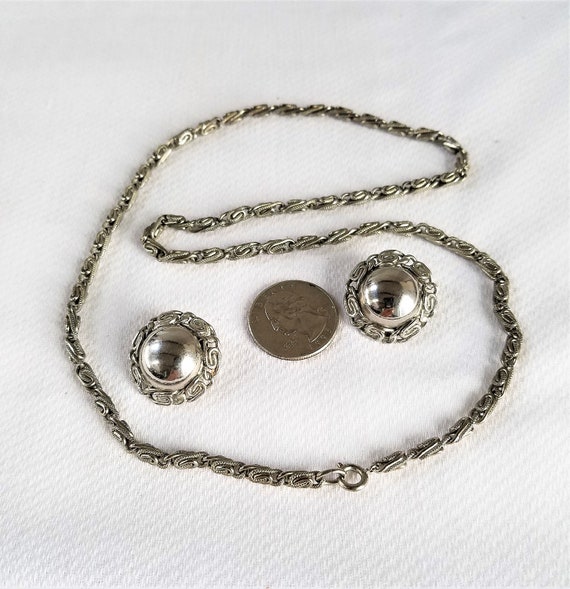 1940's-50's BARCLAY Chain Necklace & Clip On Earr… - image 5