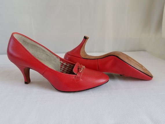 1950's-60's   BLOOMINGDALE'S  PAVANO  Red Leather… - image 1