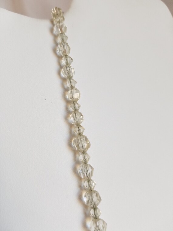 Vintage Graduated Faceted CRYSTAL BEAD NECKLACE - image 4