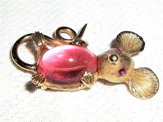 Vintage NAPIER JELLY BELLY Mouse Brooch/Pin - image 2