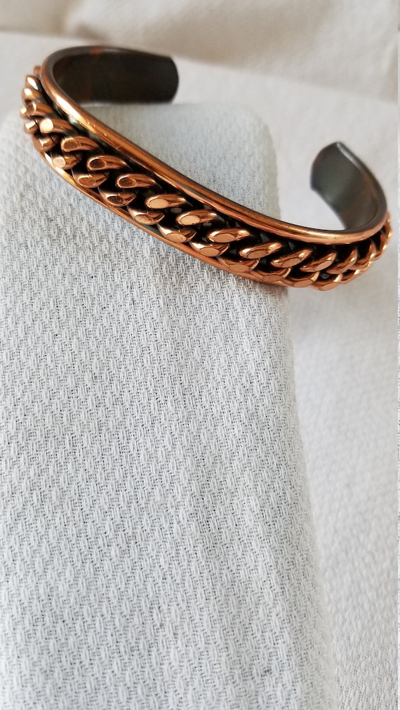 Vintage COPPER CHAIN CUFF Bracelet