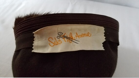 100% Authentic Vintage Saks 5th Avenue Mink Hat Vintage Saks Fifth Avenue 7in Brown Mink Fur Hat | eBay main image 3