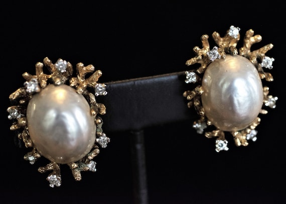 Panetta 1960's-1970's Faux Pearl Clip Earrings - image 1