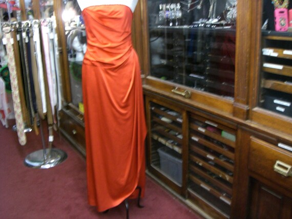 LIAN CARLO COUTURE Red Silk Evening Gown with mat… - image 1