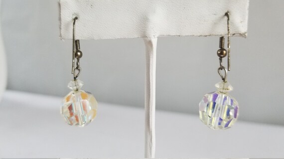 Vintage CRYSTAL DROP EARRINGS  Pierced - image 4