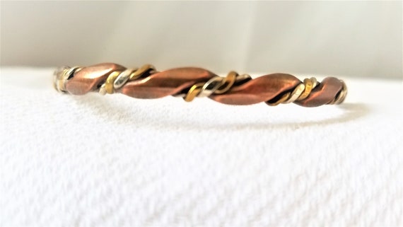 Vintage Handcrafted Copper BANGLE BRACELETS    Me… - image 5
