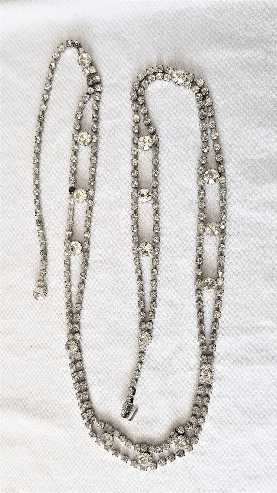 Vintage Rhinestone LARIAT BELT/ Y NECKLACE - Gem display picture 2