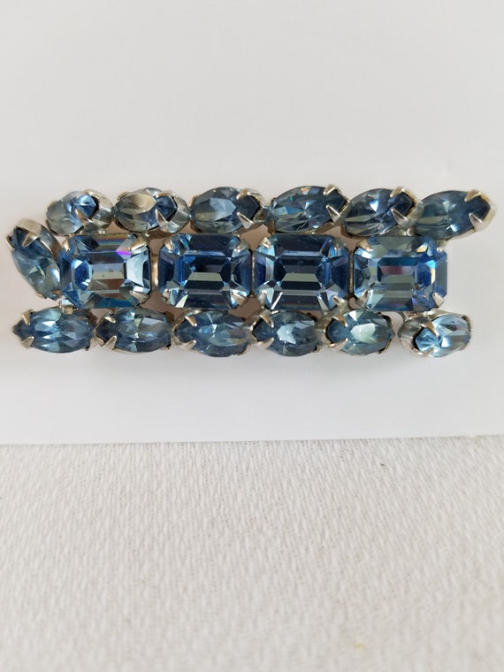 Vintage  WIESNER BROOCH Blue Stone - image 1