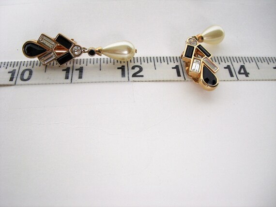 Vintage S.A.L. SWAROVSKI  Dangle Clip Earring - image 6