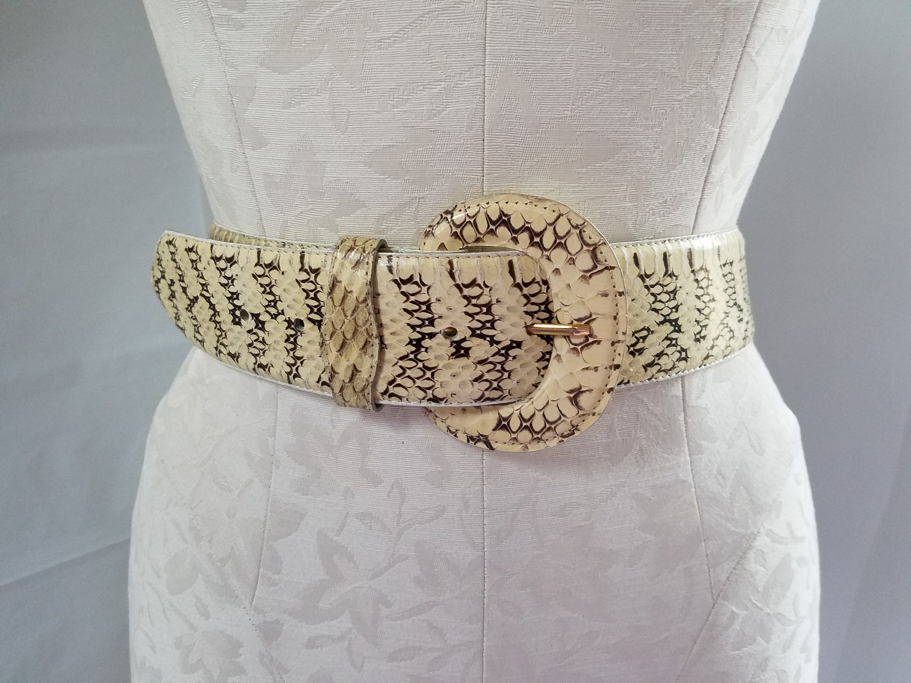 Vintage Harve Benard Snakeskin Chunky Belt Snake Belt y2k Women\'s Size 6 1980 main image 3