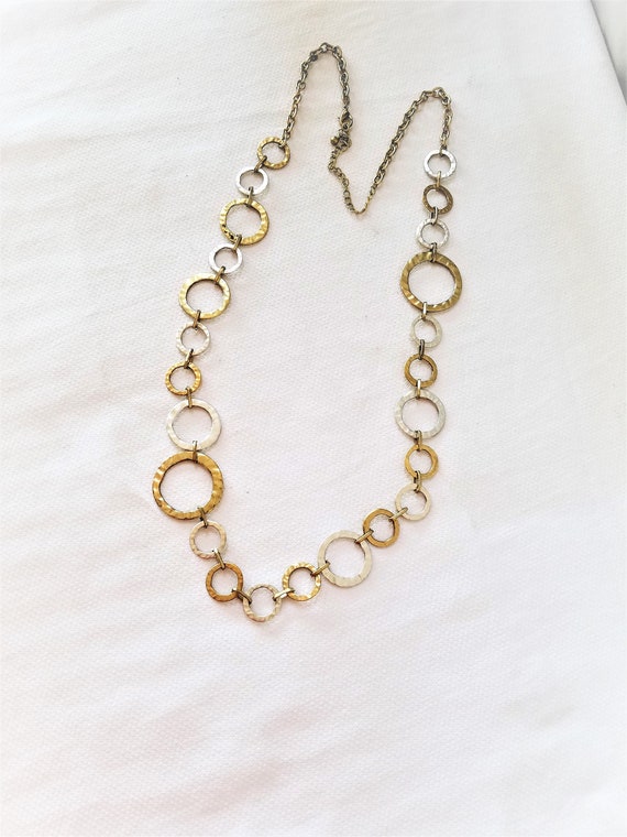 1980's-90's STATEMENT MEGA CIRCLE  38"  Chain Nec… - image 3