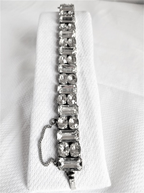 Vintage RHINESTONE/CRYSTAL STATEMENT Bracelet - image 1