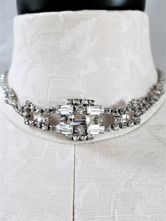 Vintage RHINESTONE CHOKER NECKLACE
