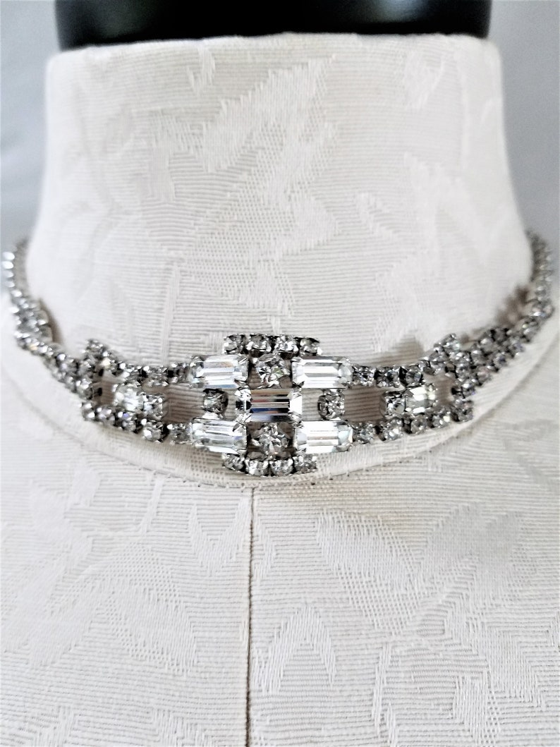 Vintage RHINESTONE CHOKER NECKLACE