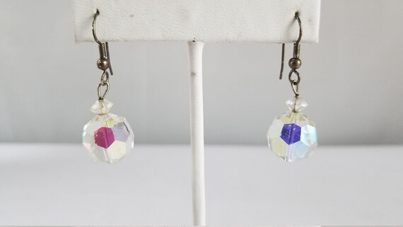 Vintage CRYSTAL DROP EARRINGS  Pierced - image 2